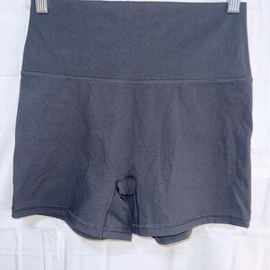 Aerie OFFLINE Black High Waisted Bike Shorts | Logo Activewear Size L